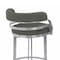 Armen Living Prinz 26" Counter Height Swivel Gray Faux Leather and Brushed Stainless Steel Bar Stool LCPRBAGRBS26 - alternate 4